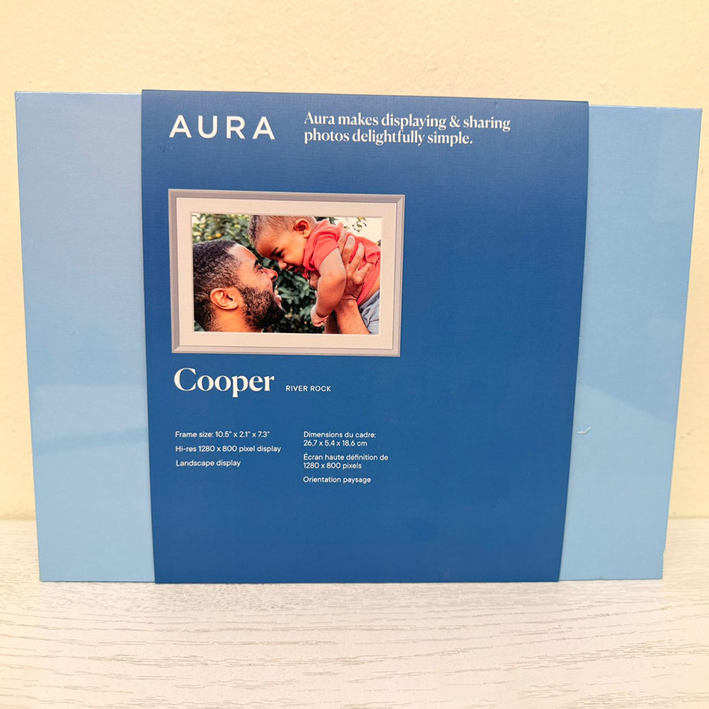 Aura Cooper 10.1” WiFi Digital Picture Frame in River Rock – 1280x800 Display, Unlimited Storage – Brand New