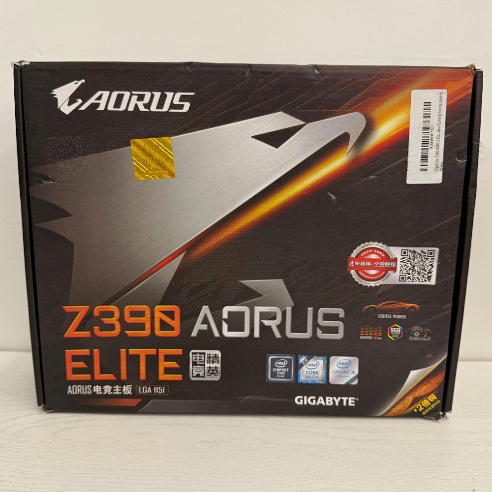 GIGABYTE Z390 AORUS ELITE ATX Motherboard – Intel LGA 1151, DDR4, Dual M.2 Thermal Guard, RGB Fusion (Brand New)