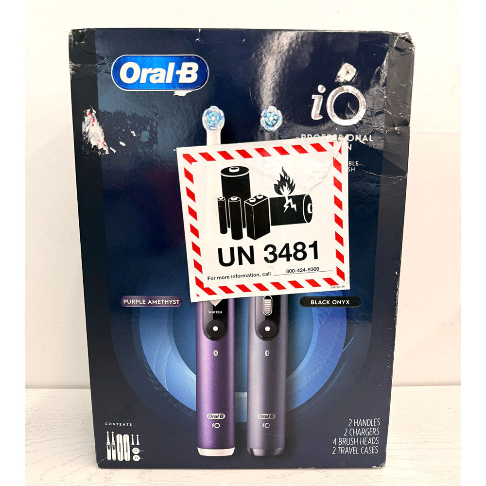 Oral-B iO Series 7s Electric Toothbrush – Purple Amethyst & Black Onyx, 4 Brush Heads, 2 Chargers, 2 Travel Cases (Brand New)