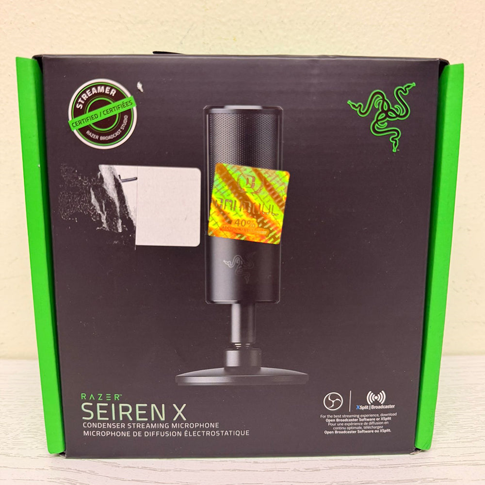 Razer Seiren X – Supercardioid Condenser Streaming Microphone with Built-in Shock Mount and USB Plug-and-Play (Black) - (Brand New)