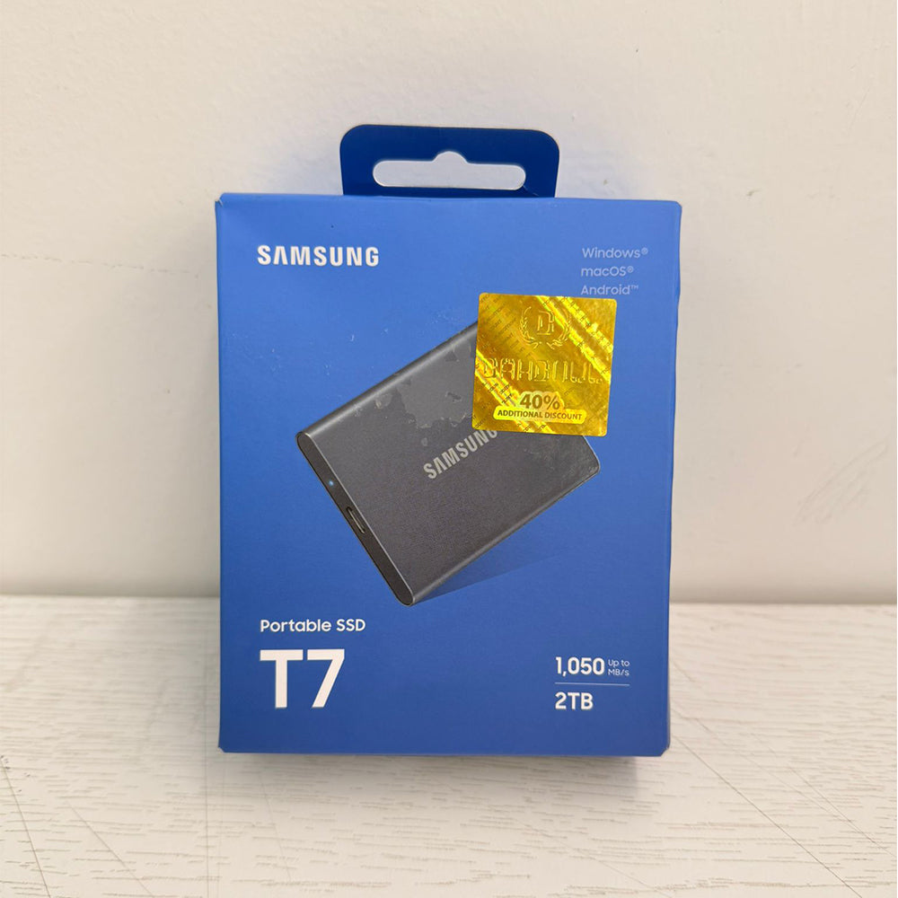 Samsung T7 Portable SSD 2TB – USB 3.2 Gen 2 – Gray – Brand New