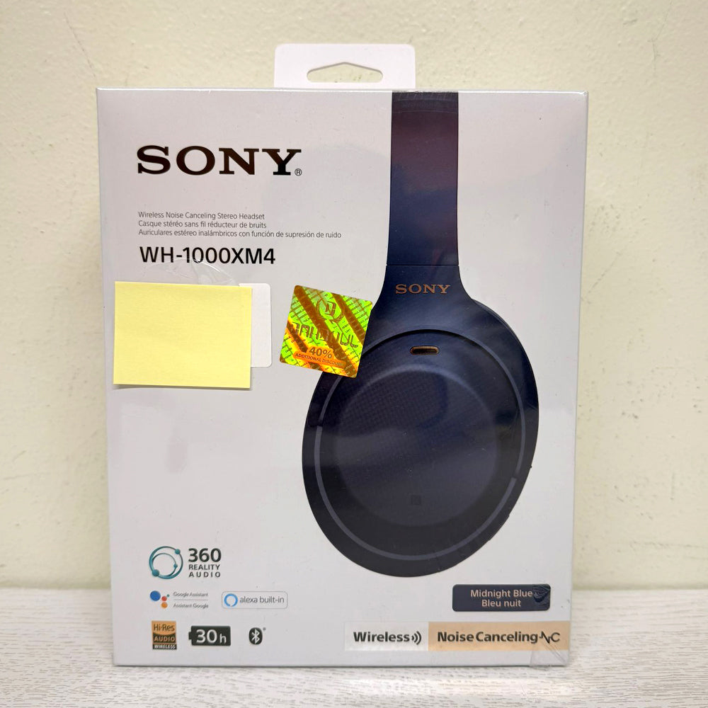 Sony WH-1000XM4 Wireless Noise Cancelling Over-Ear Headphones with Mic – Midnight Blue (Brand New)
