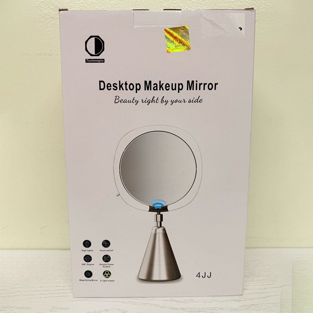 Tushengtu Sensor Lighted Makeup Mirror – 10X/1X Magnifying LED Vanity Mirror with 3 Color Lights (Brand New)
