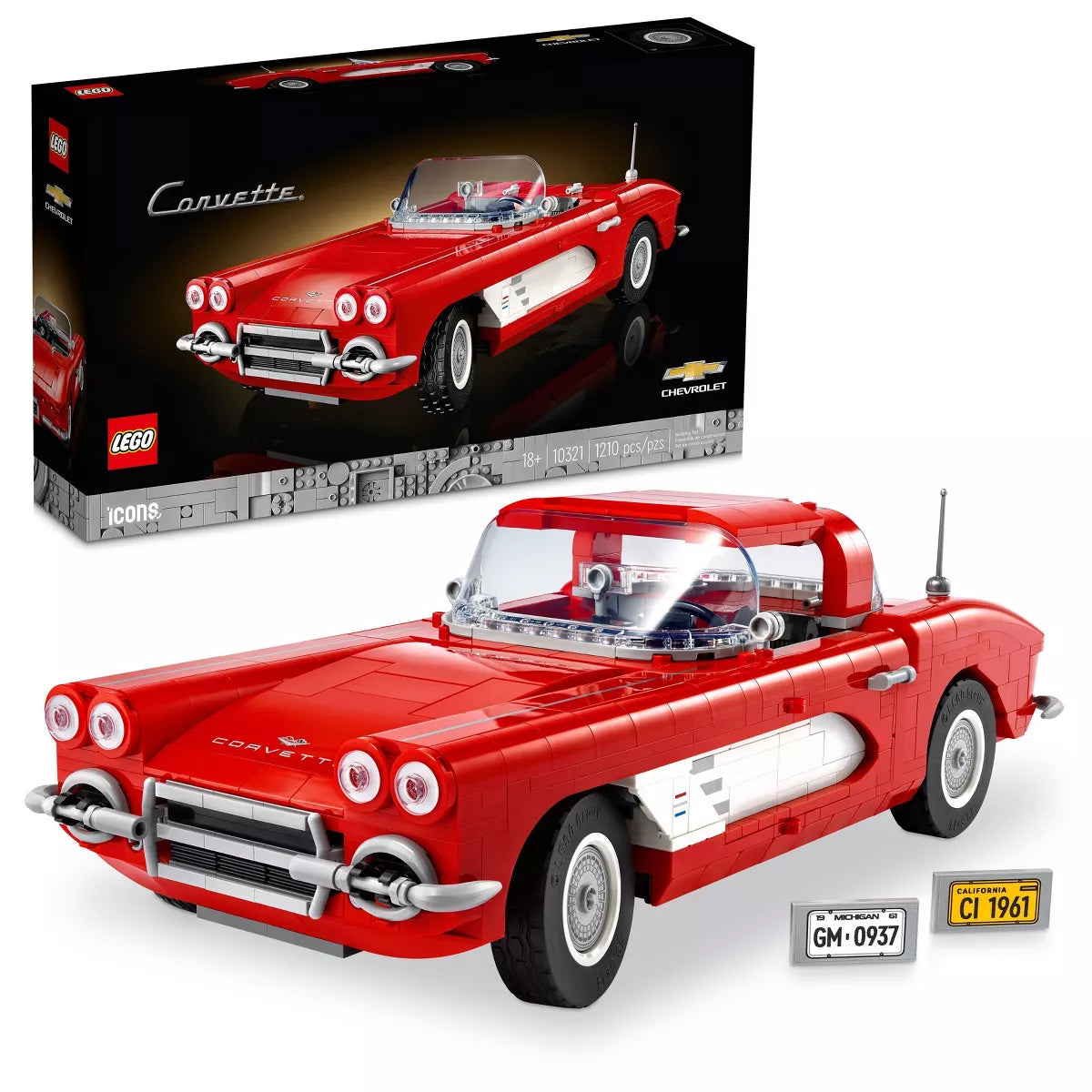 LEGO Icons Corvette Classic Car Model Building Kit 10321 (Brand New)