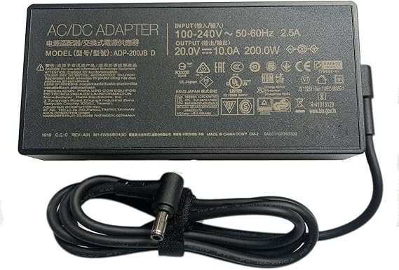 200W 20V 10A AC Power Adapter Charger ADP-200JB D – Compatible with ASUS ROG G513 Series