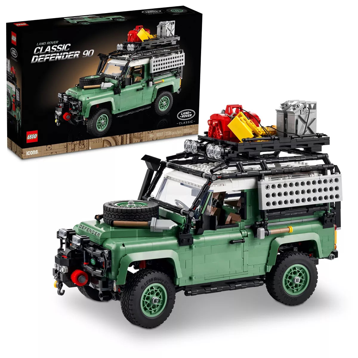 LEGO Icons Land Rover Classic Defender 90 Model Car Building Set 10317 (Open Box)