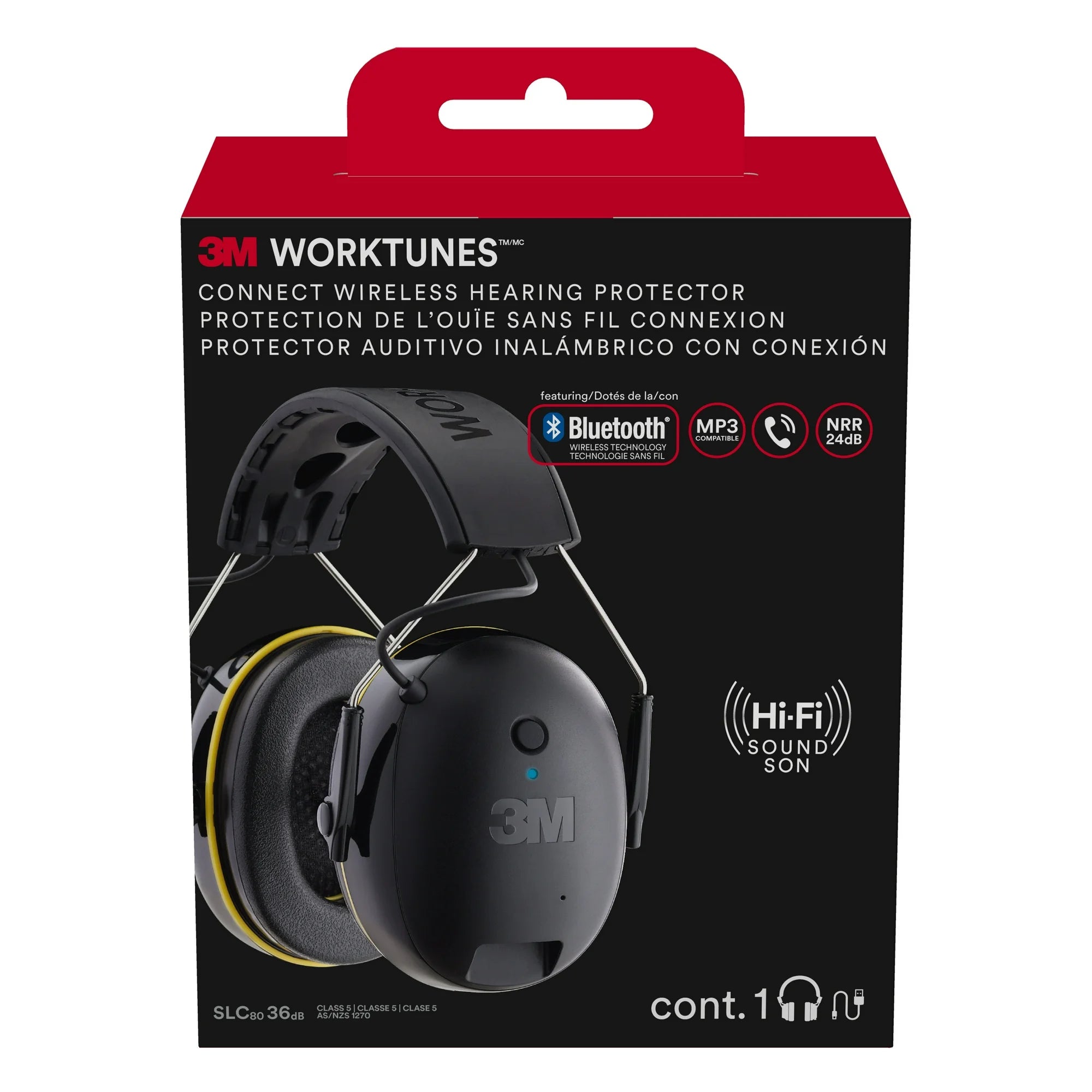 3M WorkTunes Connect Ear Protection with Bluetooth, Rechargeable Battery, Audio and Voice Assist, Ear Muffs