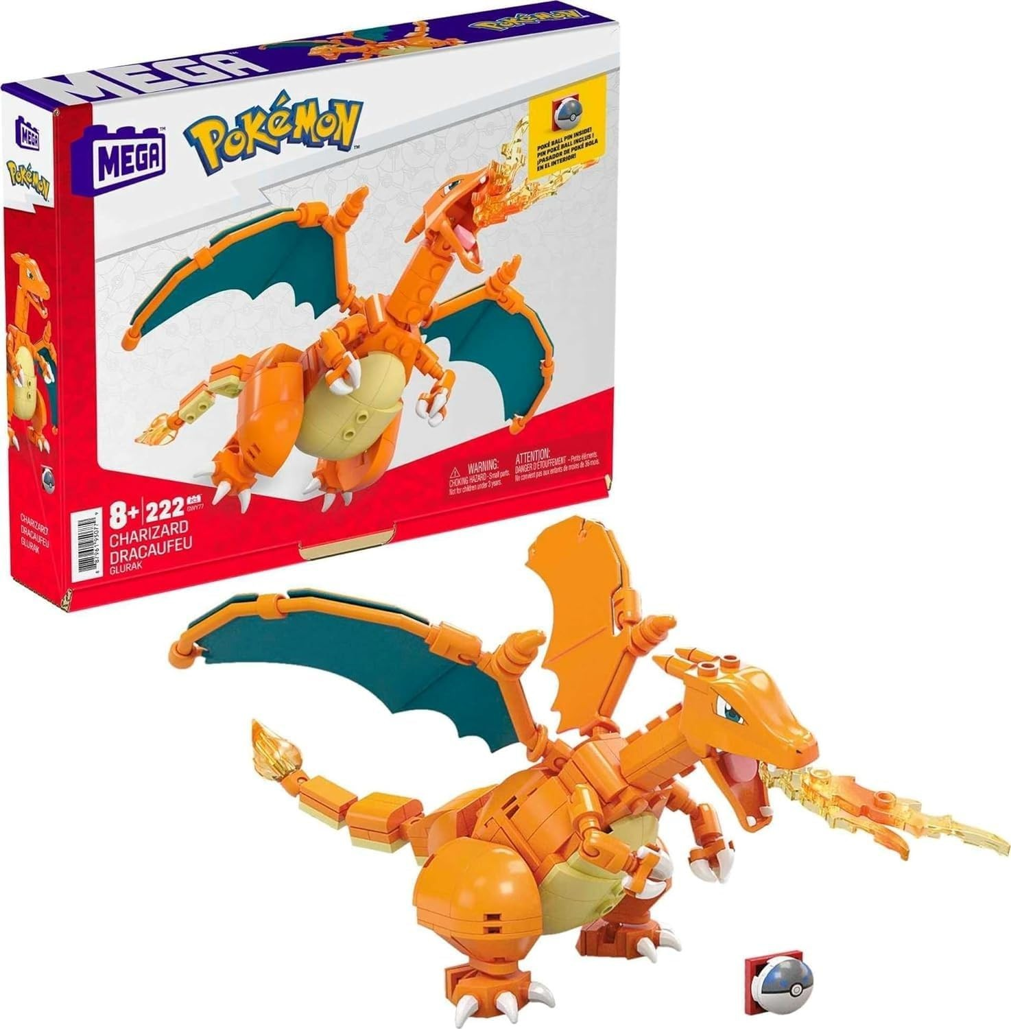 Mega Pokémon Charizard Building Toy Set (Open Box)