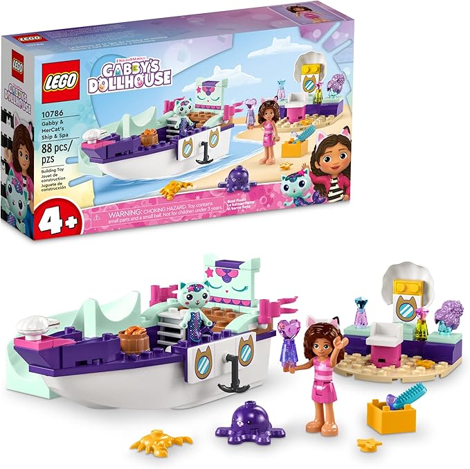 LEGO Gabby's Dollhouse Gabby & Mercat’s Ship & Spa Building Toy (10786) (Brand New)