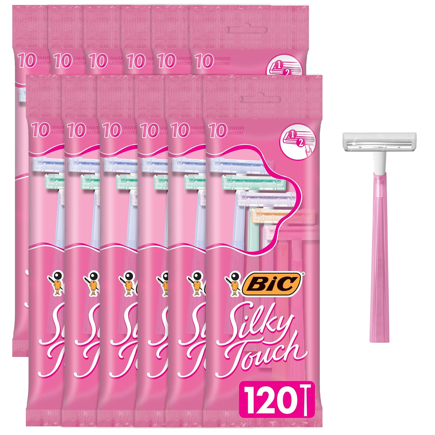 BIC Silky Touch Women's Disposable Razors, 10-Count Value Pack (Brand New)