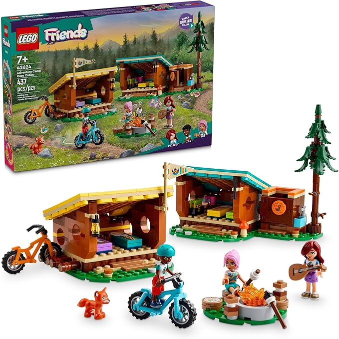 LEGO Friends Adventure Camp Cozy Cabins Camping Toy (42624) (Brand New)