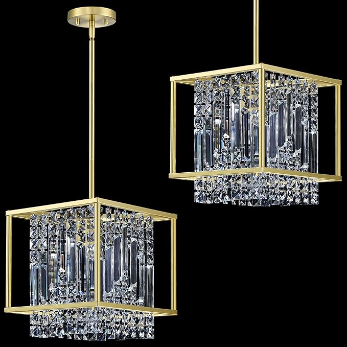 2 Pack 10" Crystal Modern Pendant Light Fixture (Brand New)