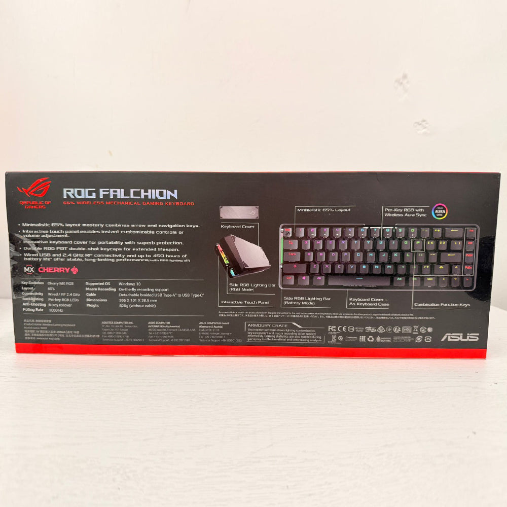 ASUS ROG Falchion Wireless Gaming Keyboard – 65% Layout, Cherry MX Blue, RGB, PBT Keycaps – Brand New