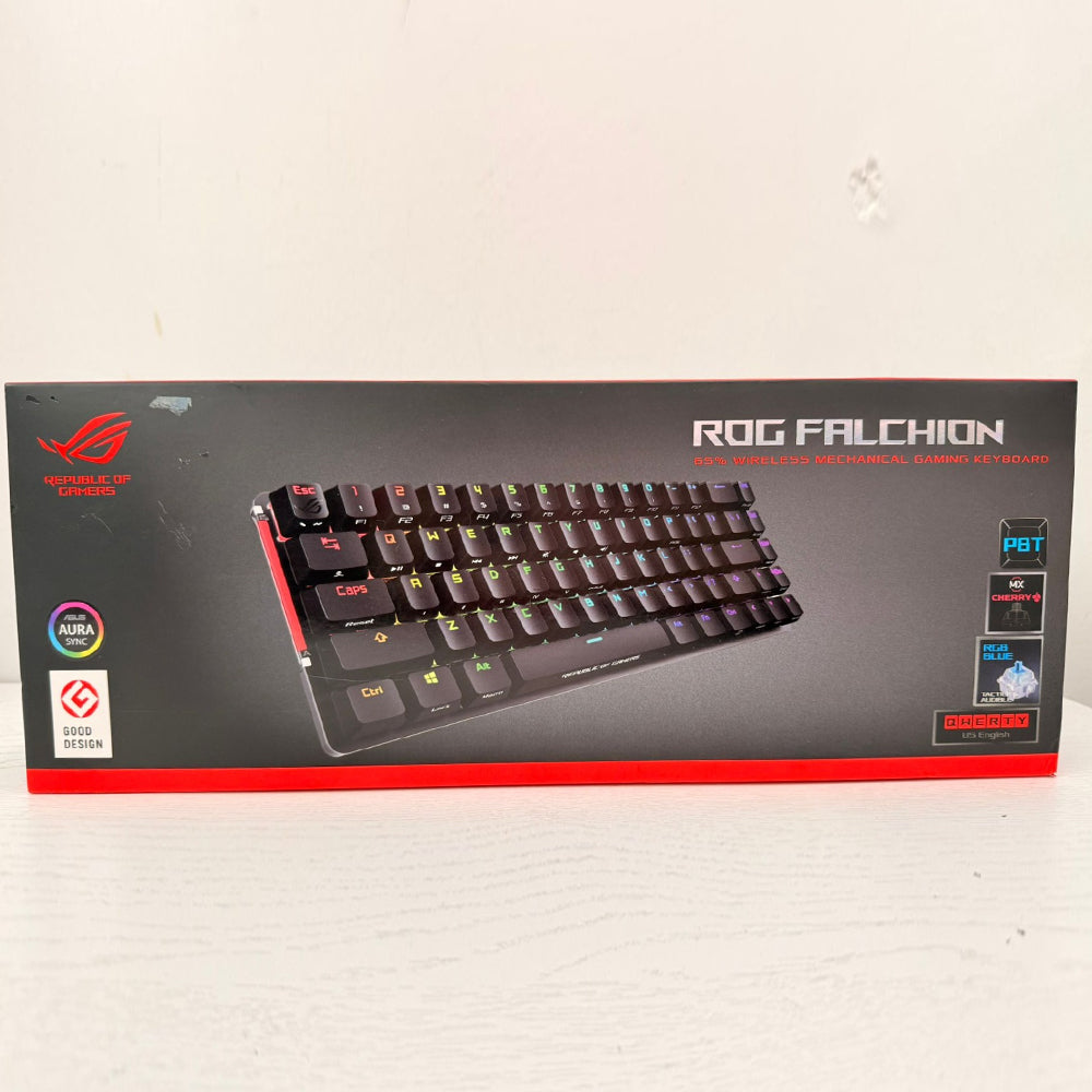 ASUS ROG Falchion Wireless Gaming Keyboard – 65% Layout, Cherry MX Blue, RGB, PBT Keycaps – Brand New