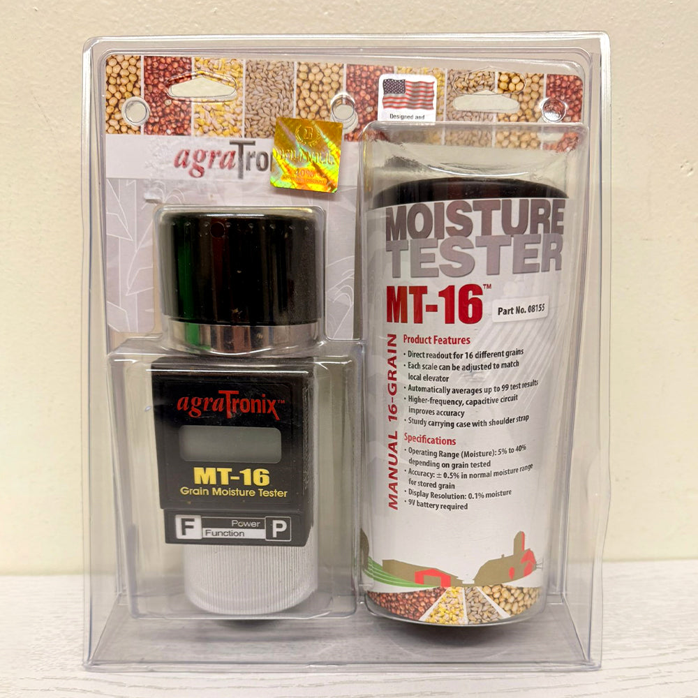AgraTronix MT-16 Grain Moisture Tester – 16-Grain Digital Meter with LCD, Shoulder Case (Open Box)