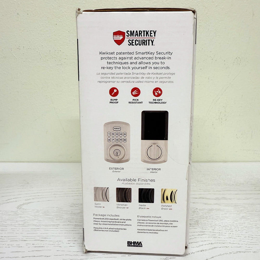 Kwikset Powerbolt 250 Keypad Electronic Deadbolt – Satin Nickel ( Lightly Used)