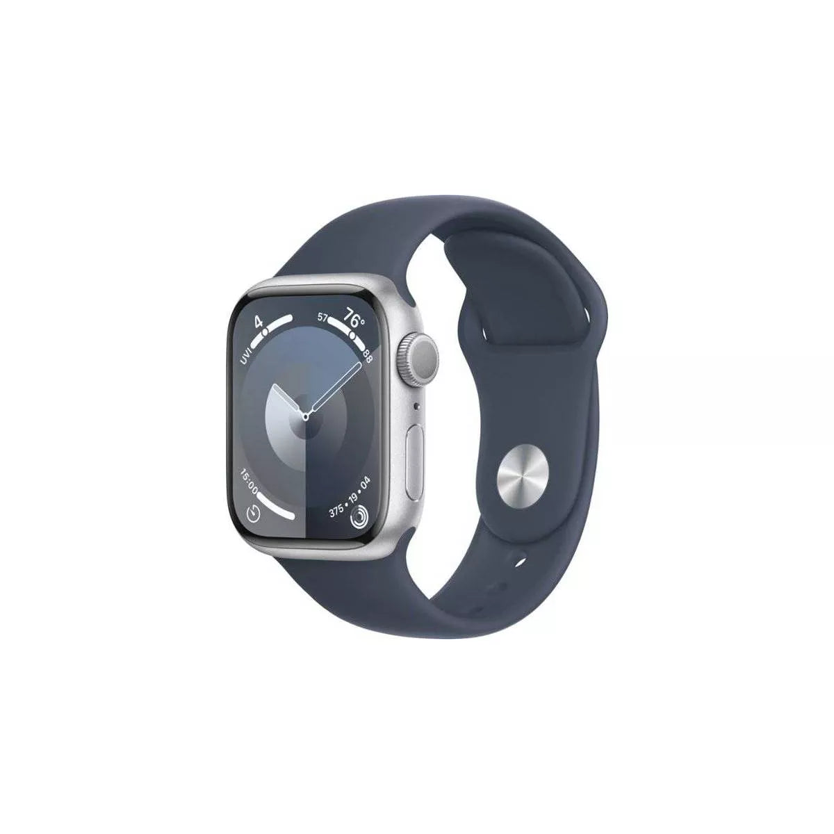 Apple Watch Series 9 - 41mm Silver Aluminum with Storm Blue Sport Band (S/M) - GPS (Open Box)