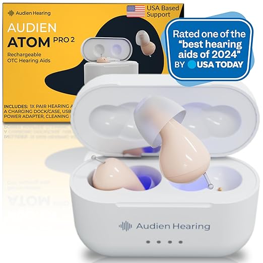 Audien ATOM PRO 2 Wireless Rechargeable OTC Hearing Aid