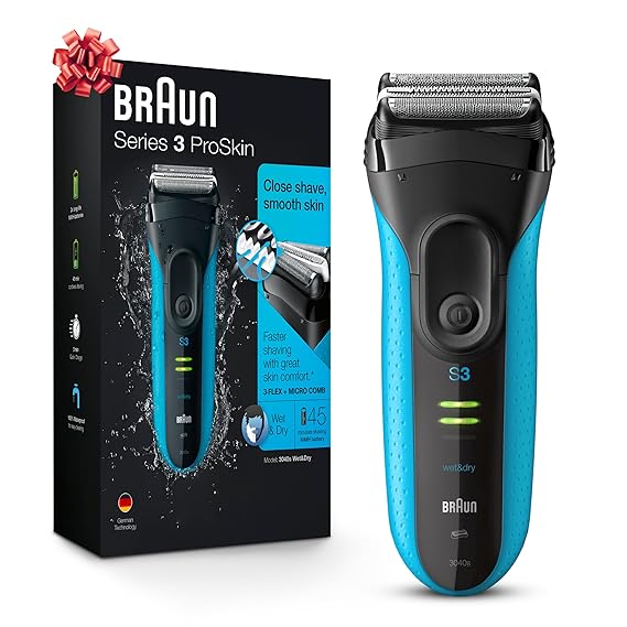 Braun Electric Razor for Men, Series 3 3040s – Rechargeable Wet &amp; Dry Electric Foil Shaver