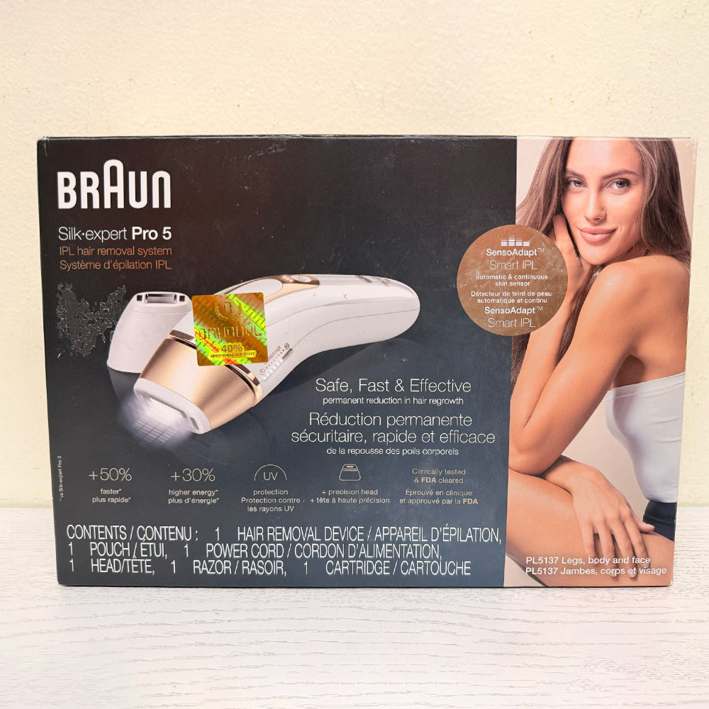 Braun Silk·Expert Pro 5 PL5157 IPL Hair Removal System with Smart Sensor, Pouch & Razor – Brand New