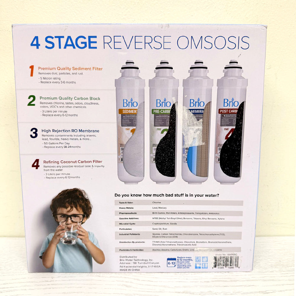 Brio 4-Stage Reverse Osmosis Water Cooler Filter Replacement Kit (Model CLPOUROSC420RO) – Lightly Used