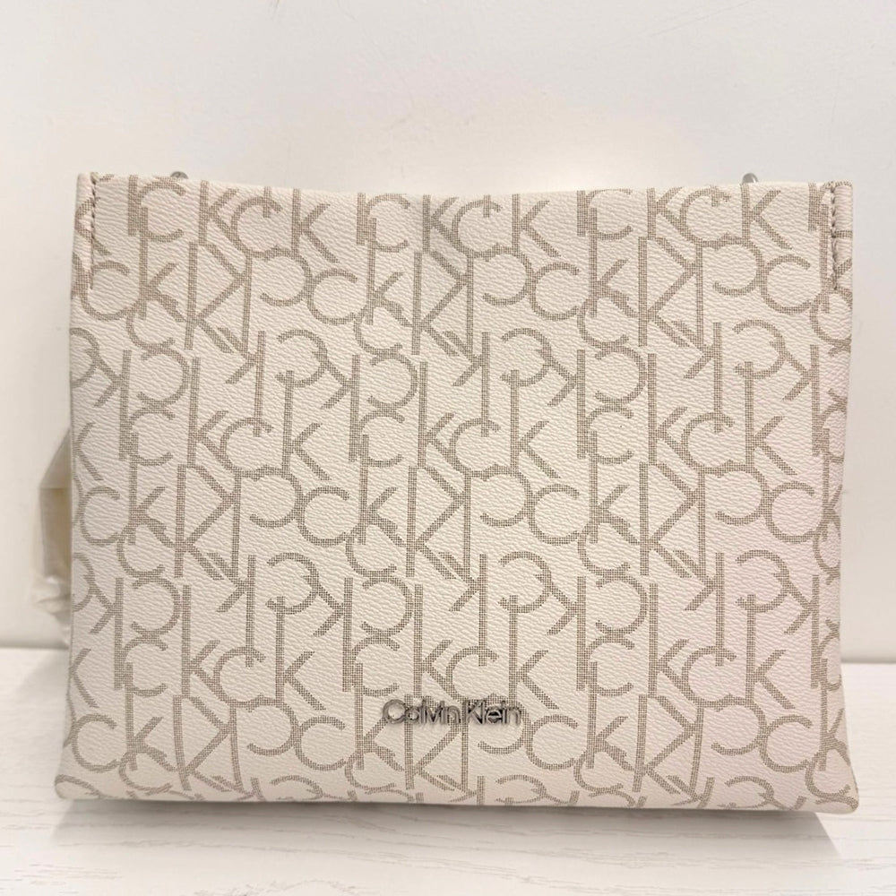 Calvin Klein Signature Monogram Shoulder Bag (Beige) – Brand New