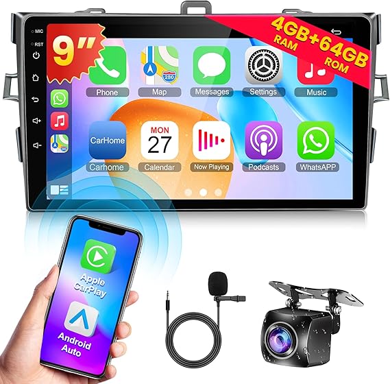 Car Radio 9-Inch screen Android 10 with 2GB RAM + 32GB ROM