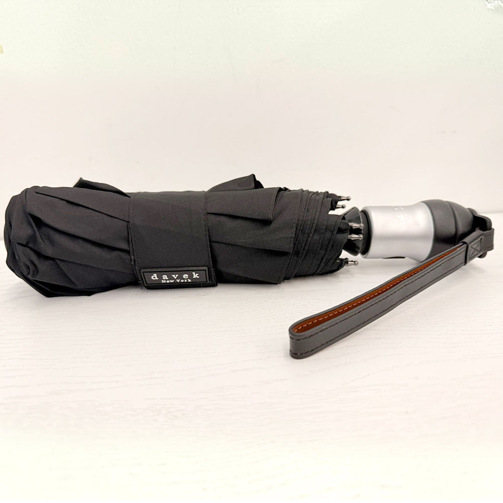 Davek Solo Umbrella – Classic Black Windproof Travel Umbrella with Automatic Open (Brand New)