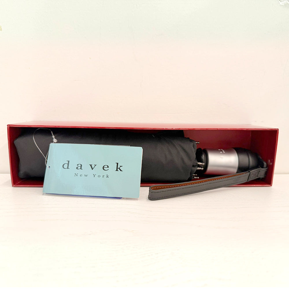 Davek Solo Umbrella – Classic Black Windproof Travel Umbrella with Automatic Open (Brand New)