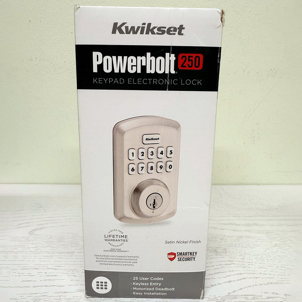 Kwikset Powerbolt 250 Keypad Electronic Deadbolt – Satin Nickel ( Lightly Used)