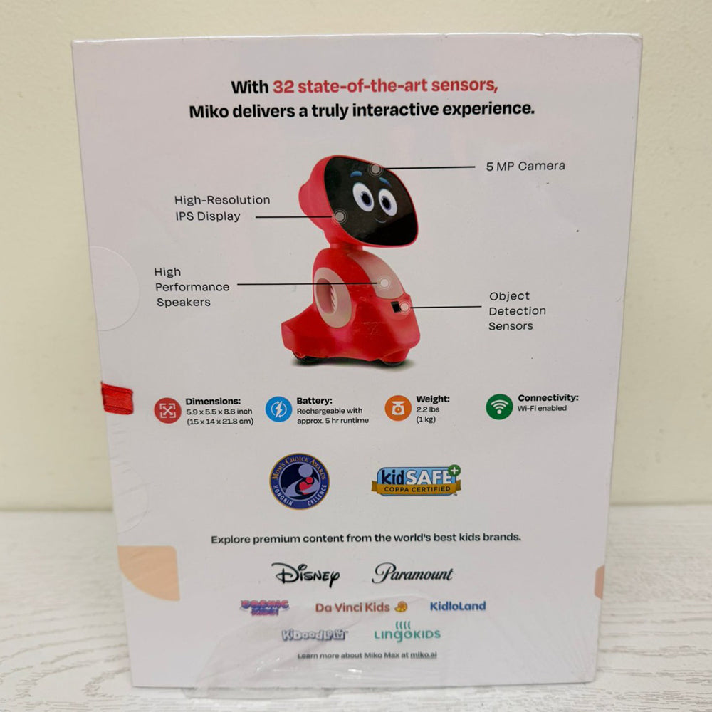 Miko 3 – AI-Powered Smart Robot for Kids (Red) | Interactive Learning, Games, & Emotional Intelligence | Brand New