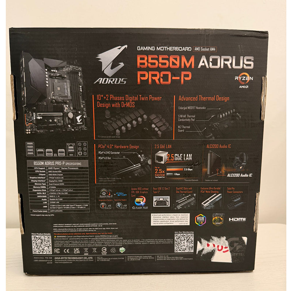 GIGABYTE B550M AORUS PRO-P Gaming Motherboard (Brand New)