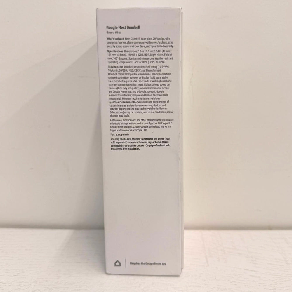 Google Nest Doorbell (Wired, 2nd Gen) – Video Doorbell Camera – Snow (Open Box)