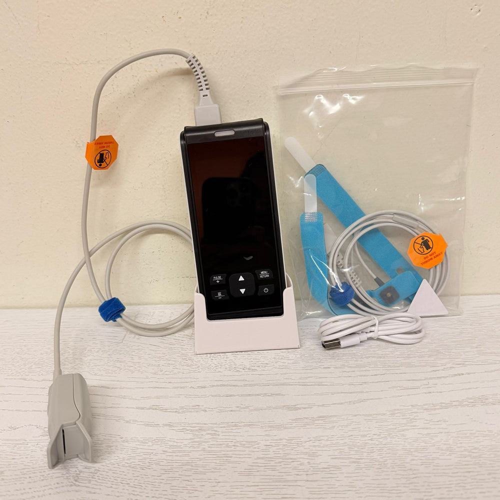 HOLFENRY Rechargeable Handheld Pulse Oximeter – Infant & Adult Oxygen Monitor with Adjustable Alarm – Open Box