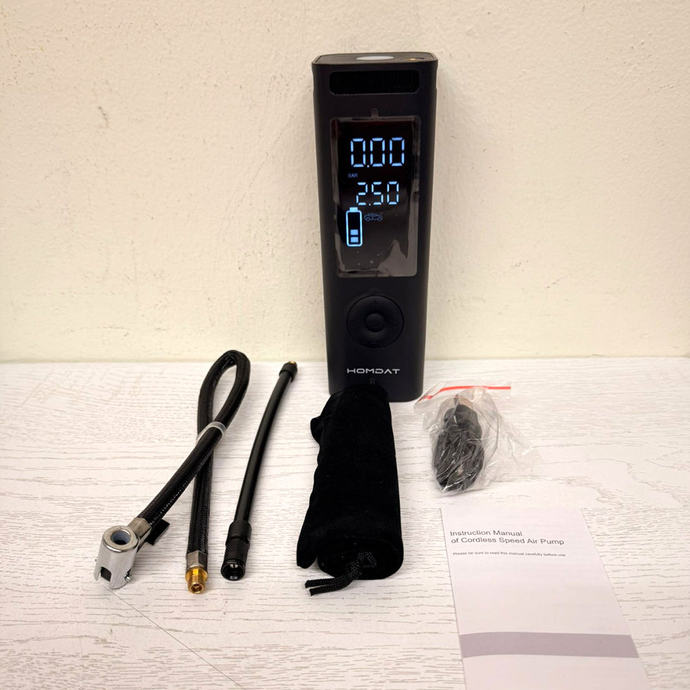 HOMDAT Tire Inflator Portable Air Compressor – 150PSI 7800mAh Cordless Pump -(Brand New)