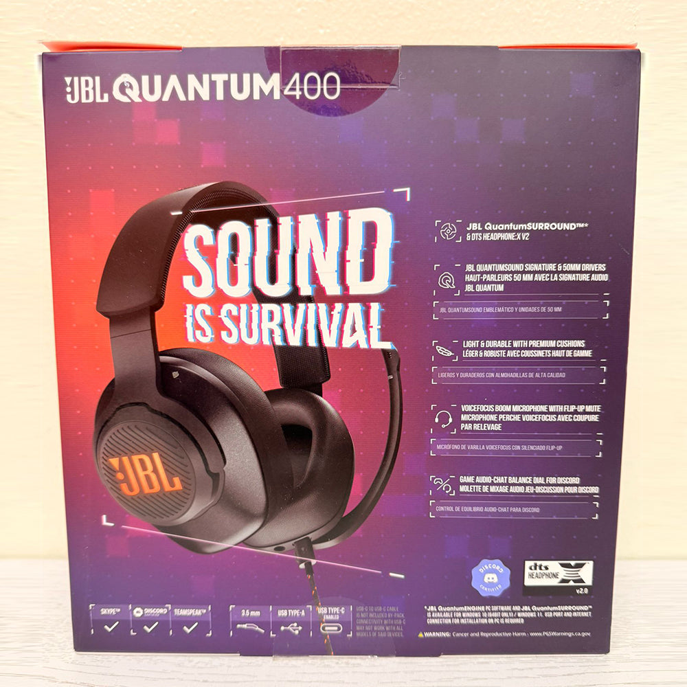 JBL Quantum 400 USB Over-Ear Gaming Headset – Black (Brand New)