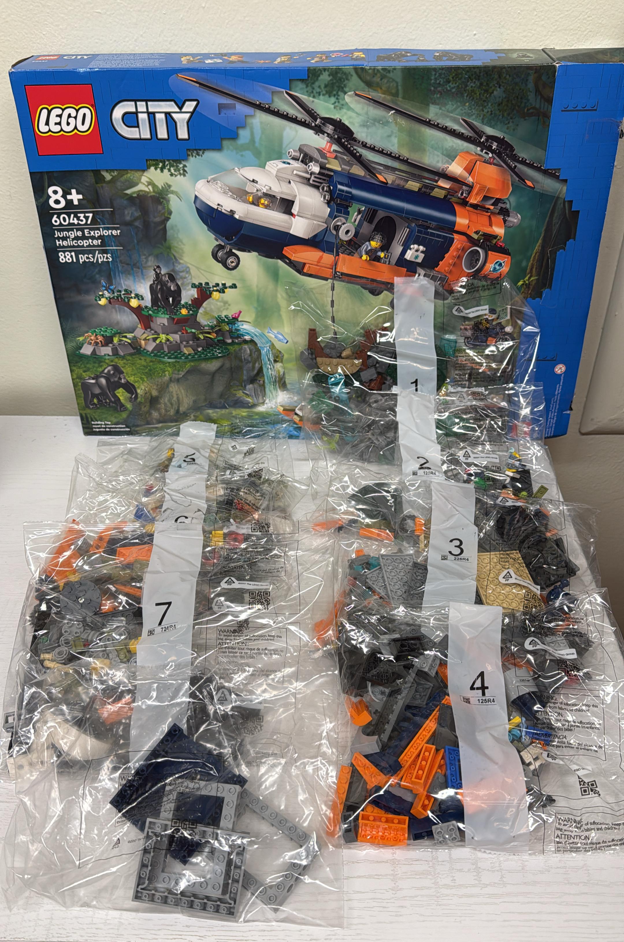 LEGO City Jungle Explorer Helicopter at Base Camp Building Toy 60437