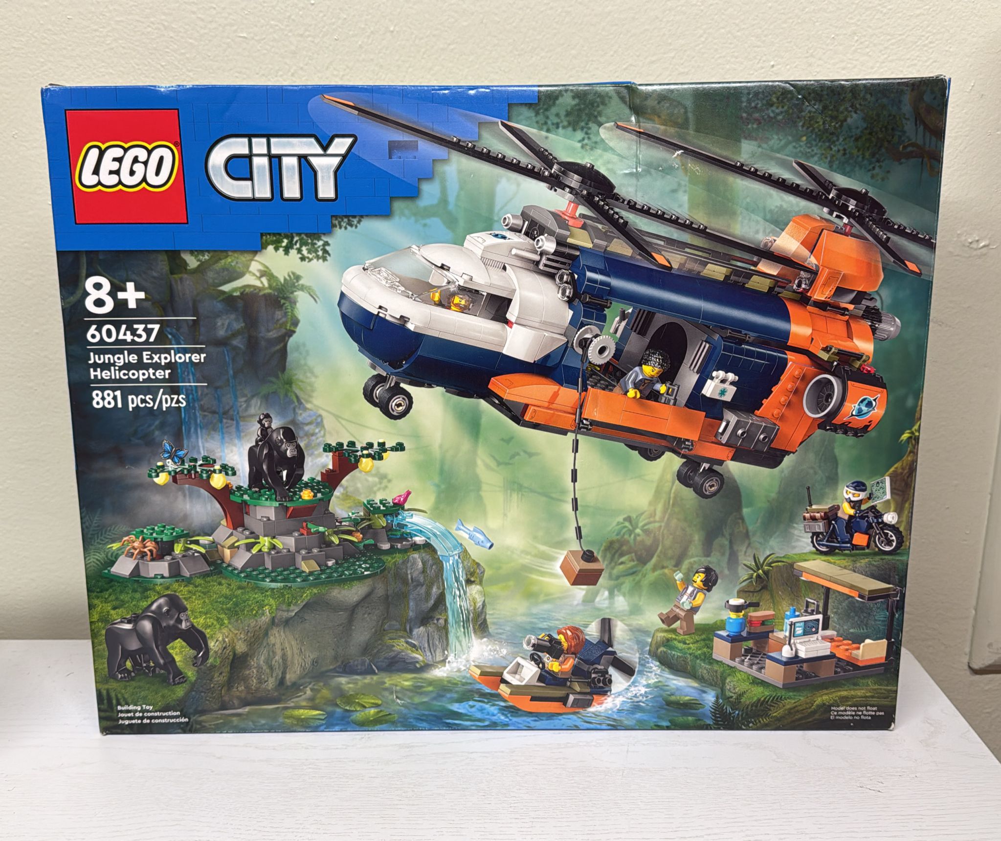 LEGO City Jungle Explorer Helicopter at Base Camp Building Toy 60437