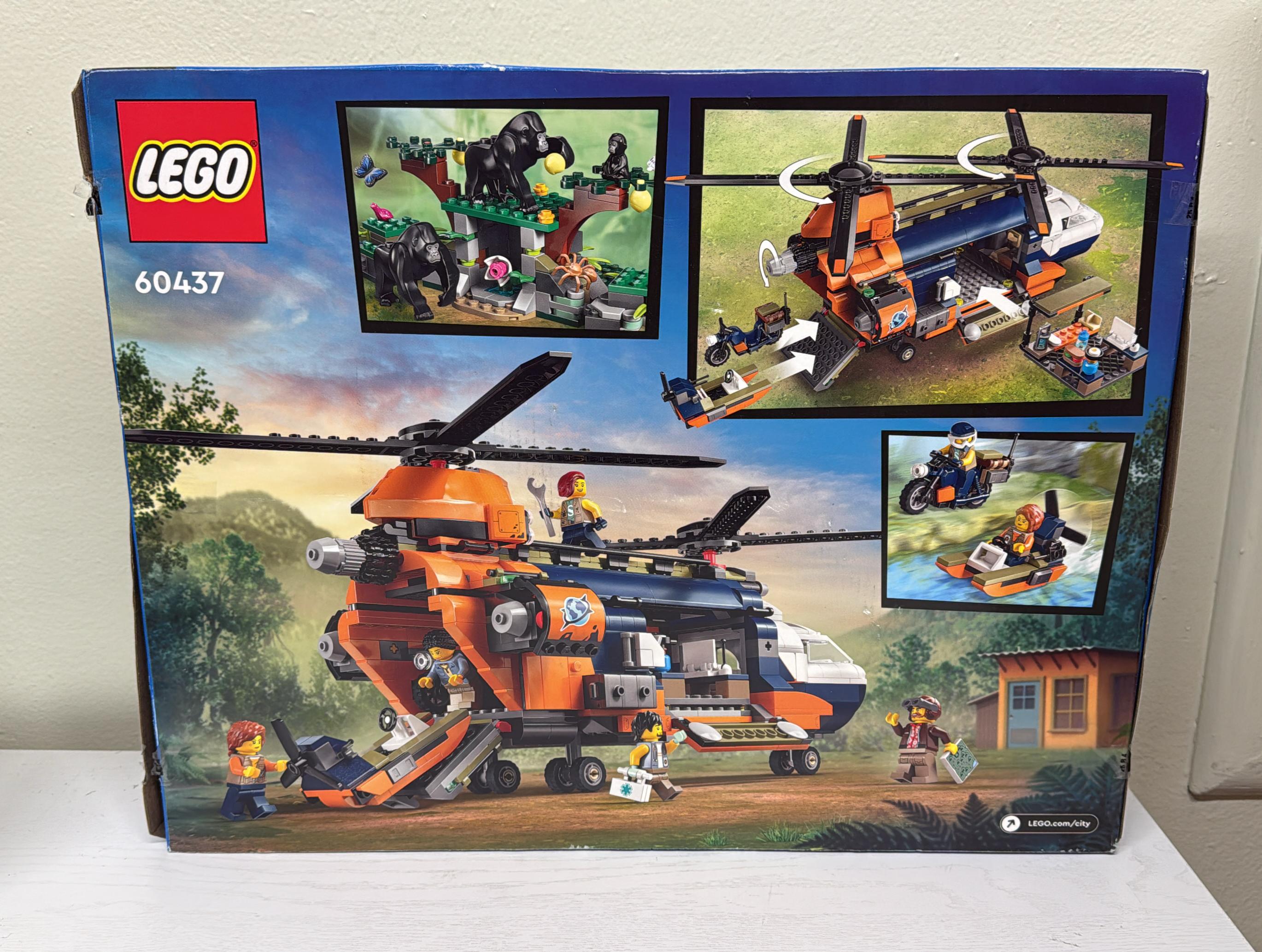 LEGO City Jungle Explorer Helicopter at Base Camp Building Toy 60437