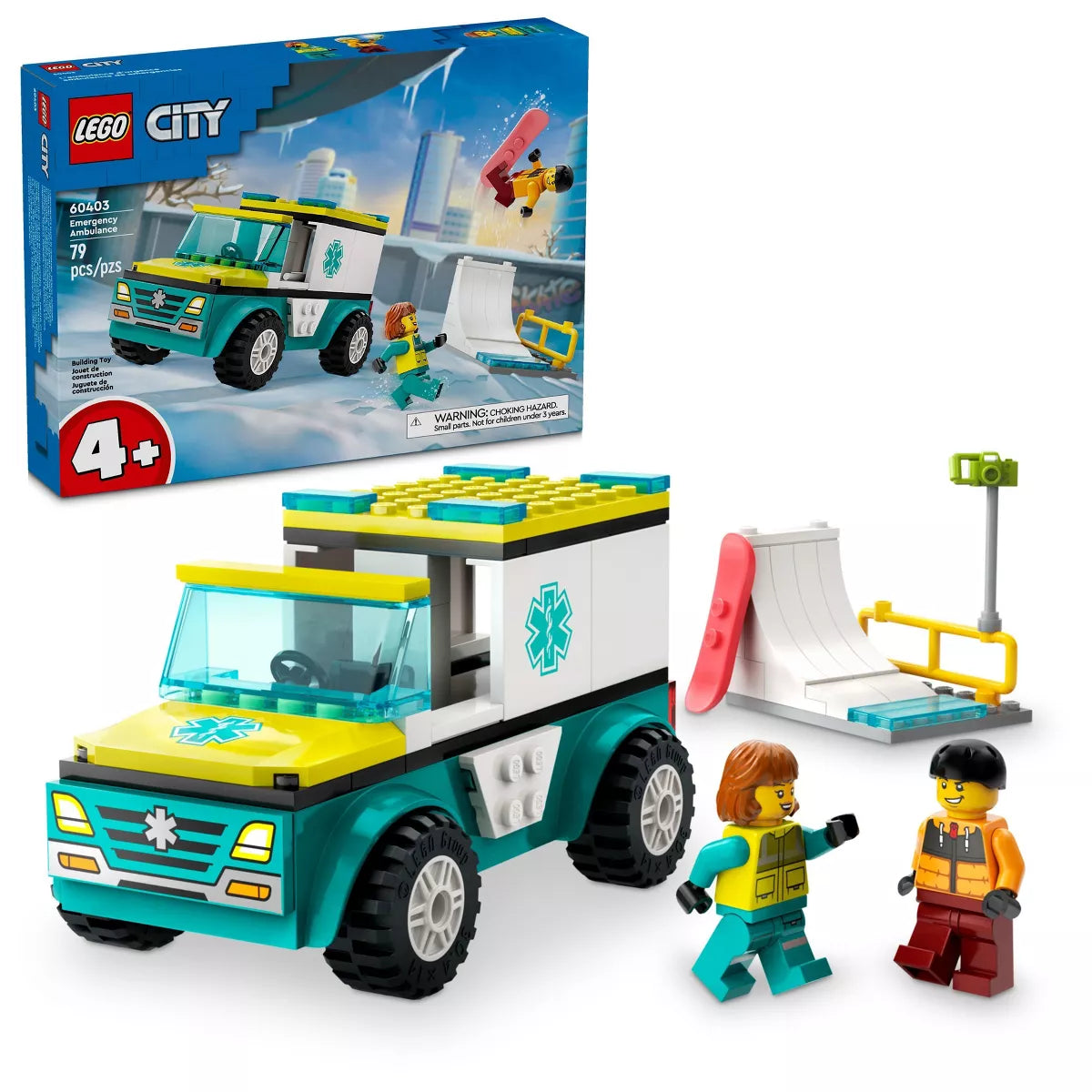 LEGO City Emergency Ambulance and Snowboarder (60403) (Brand New)