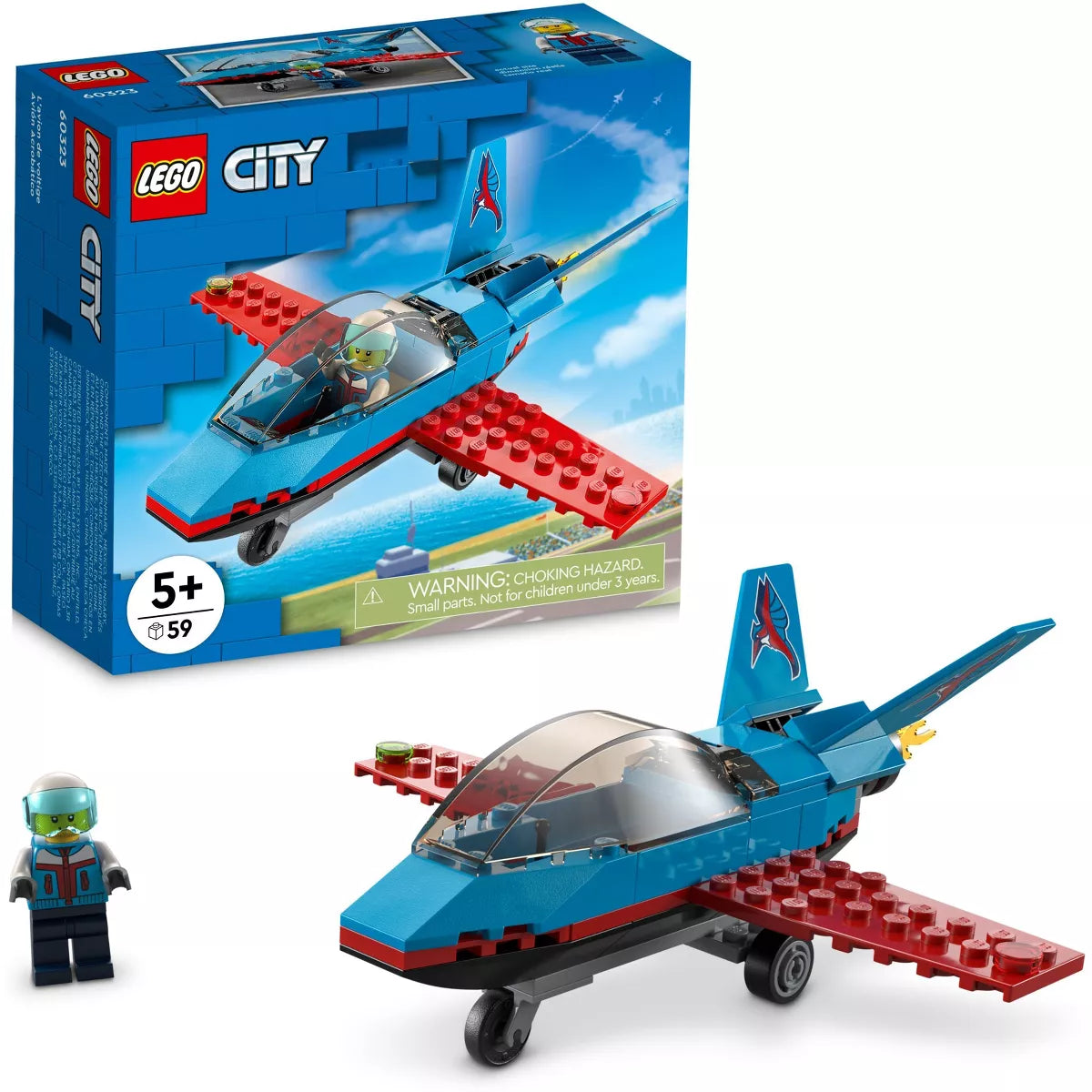 LEGO City Great Vehicles Stunt Plane Toy Building Set (60323)