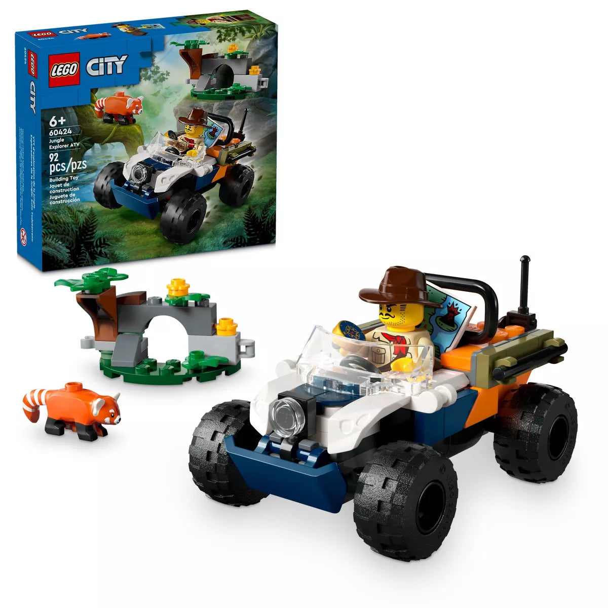 LEGO City Jungle Explorer ATV Red Panda Mission Car Toy 60424