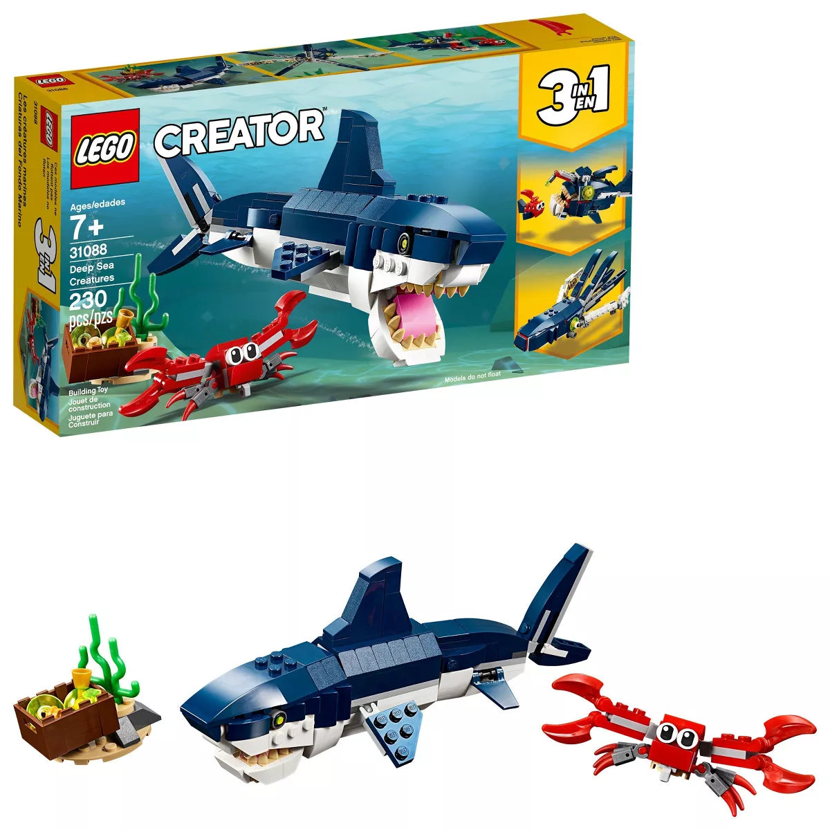 LEGO Creator 3-in-1 Deep Sea Creatures Shark Toy Set (31088)