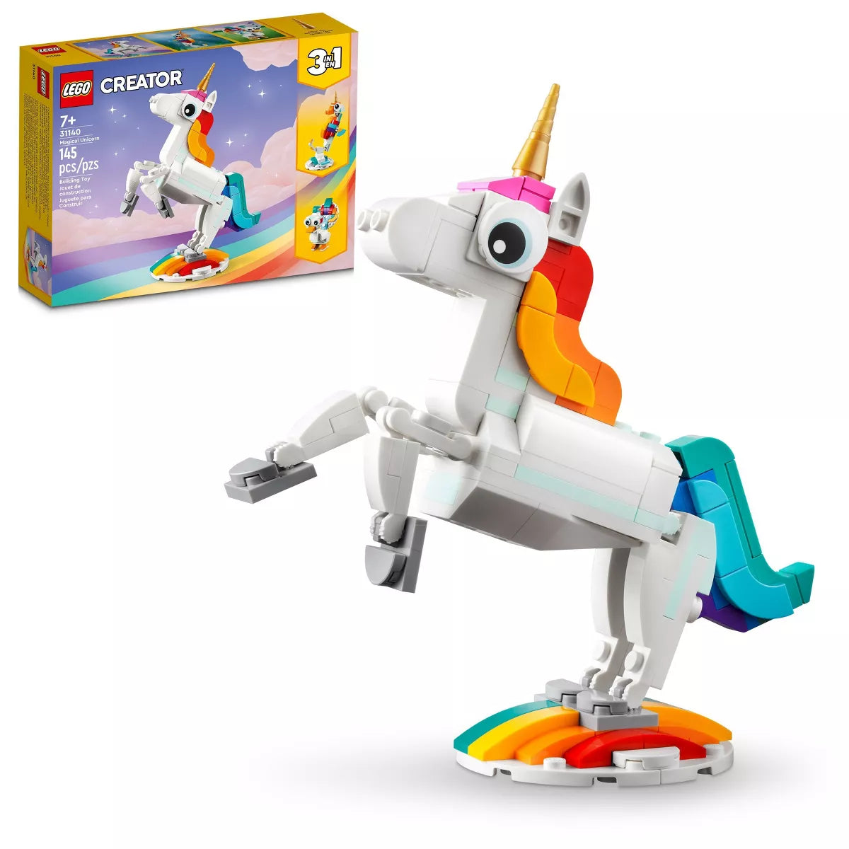 LEGO Creator 3-in-1 Magical Unicorn Toy Animal Playset (31140)