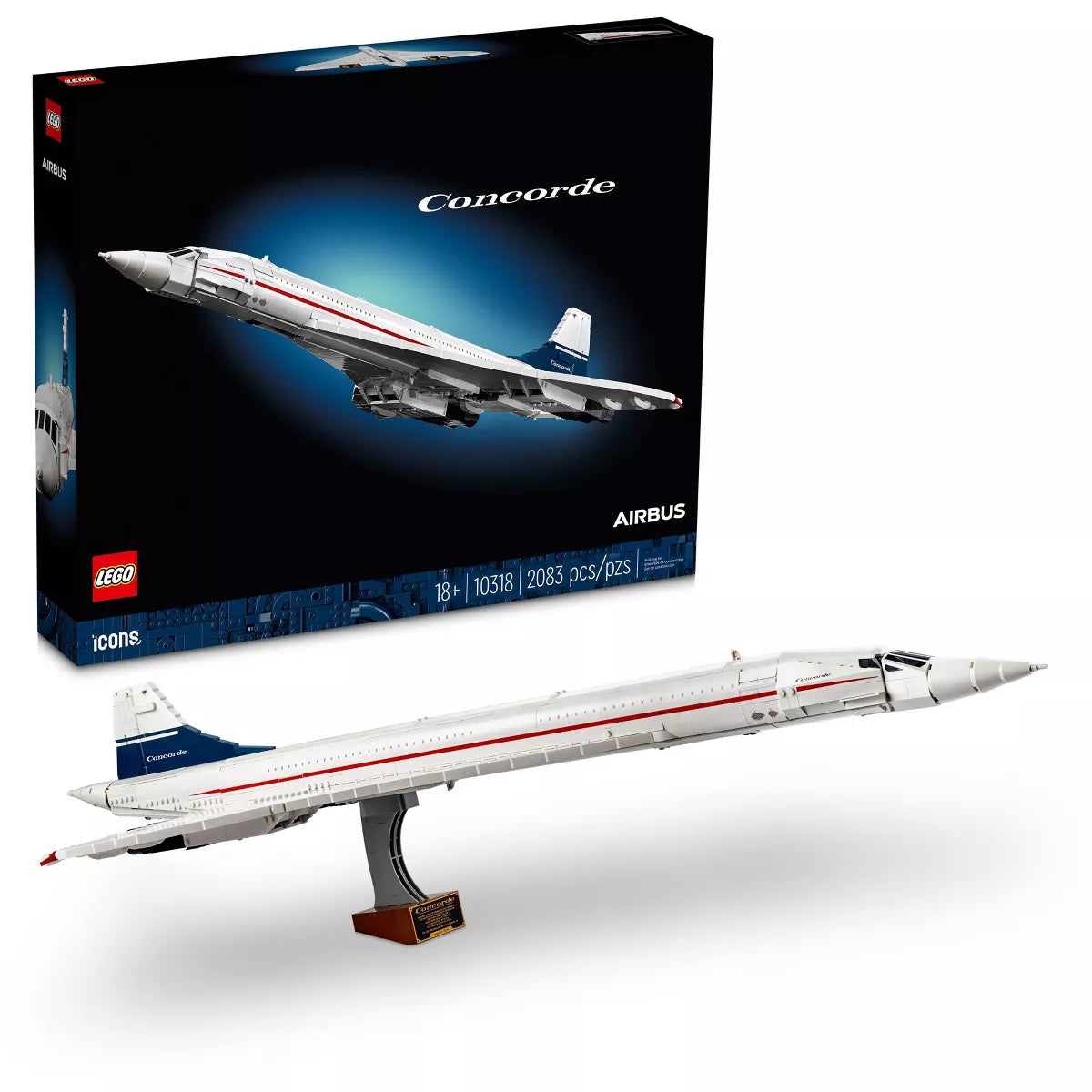 LEGO Icons Concorde Model Plane Building Set 10318