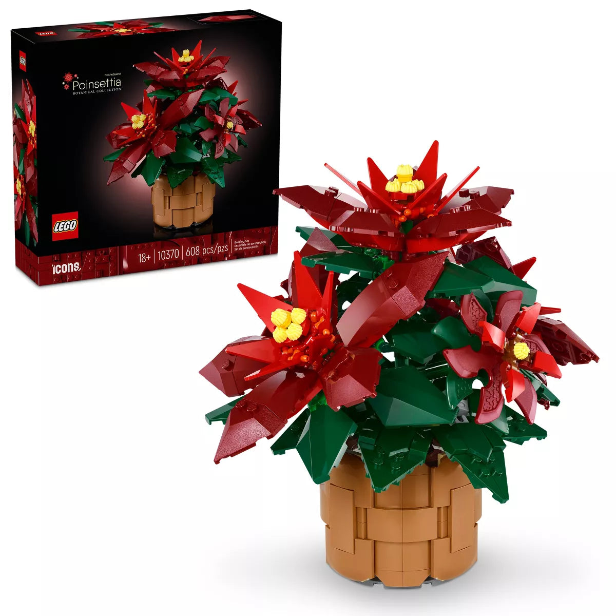 LEGO Icons Poinsettia Plant and Flower Building Set (10370)