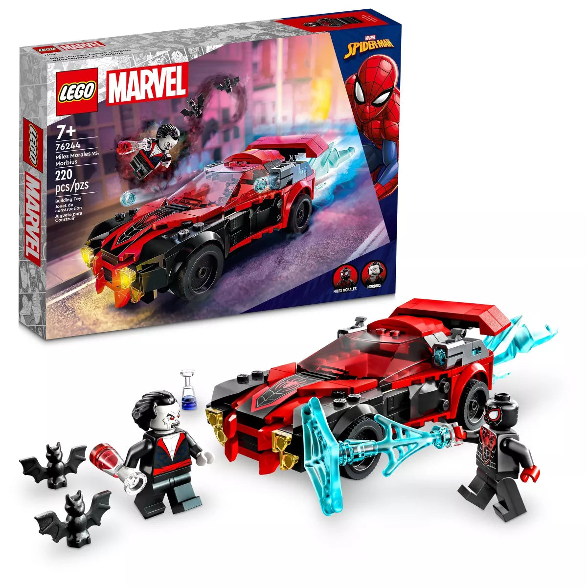 LEGO Marvel Miles Morales vs. Morbius Toy Car Set (76244)