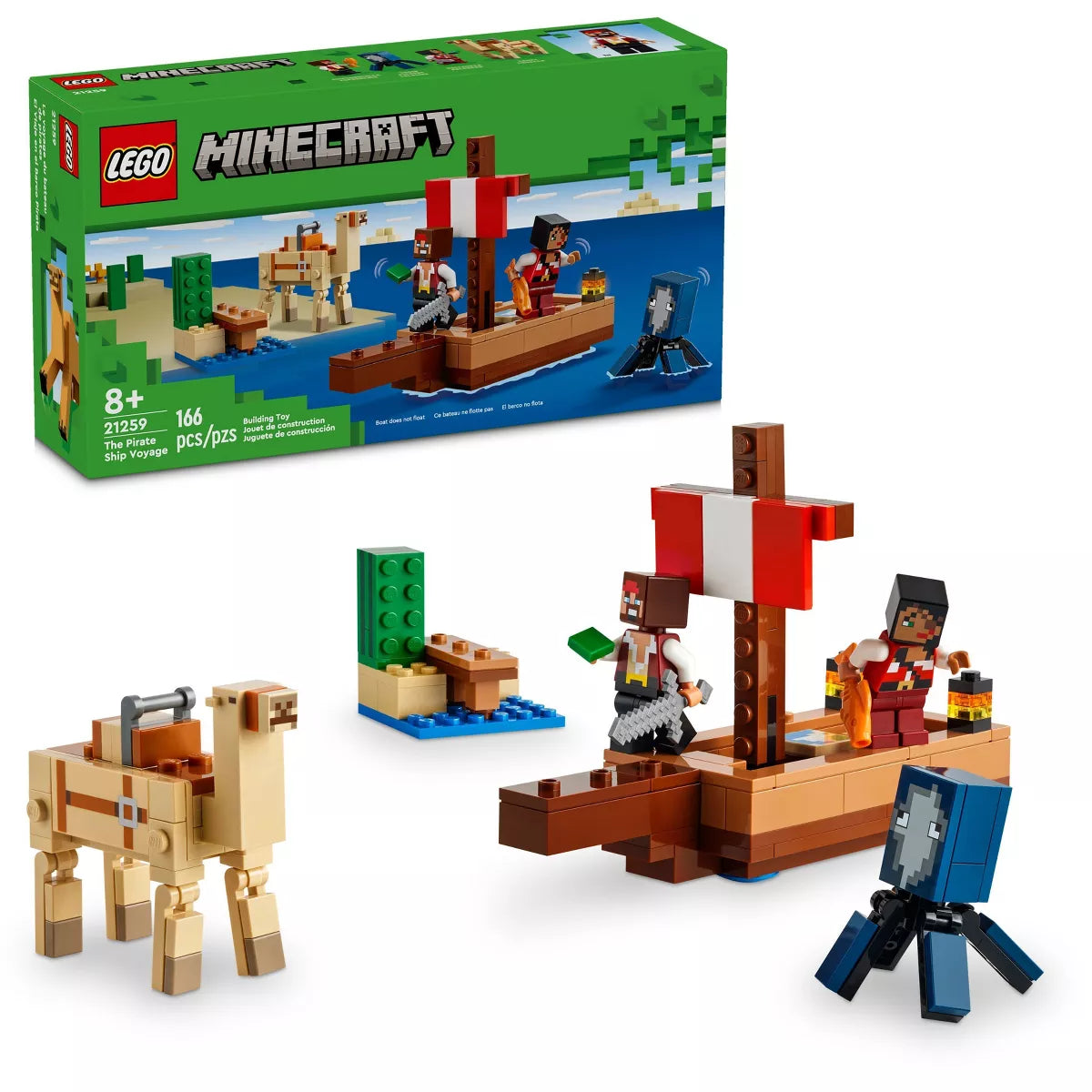 LEGO Minecraft The Pirate Ship Voyage Playset (21259) (Brand New)