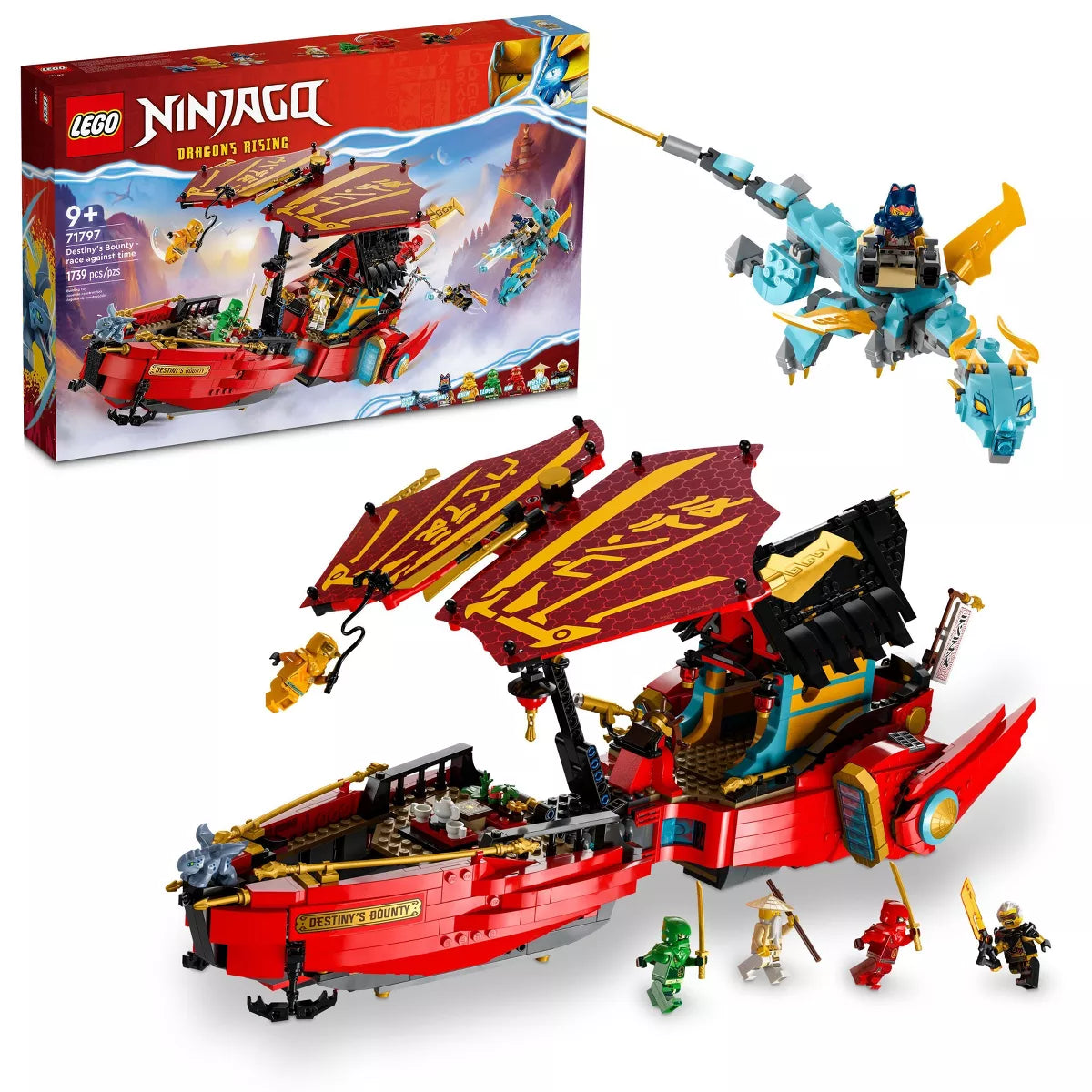 LEGO NINJAGO Destiny's Bounty – Race Against Time Dragon Building Toy 71797 (Open Box)