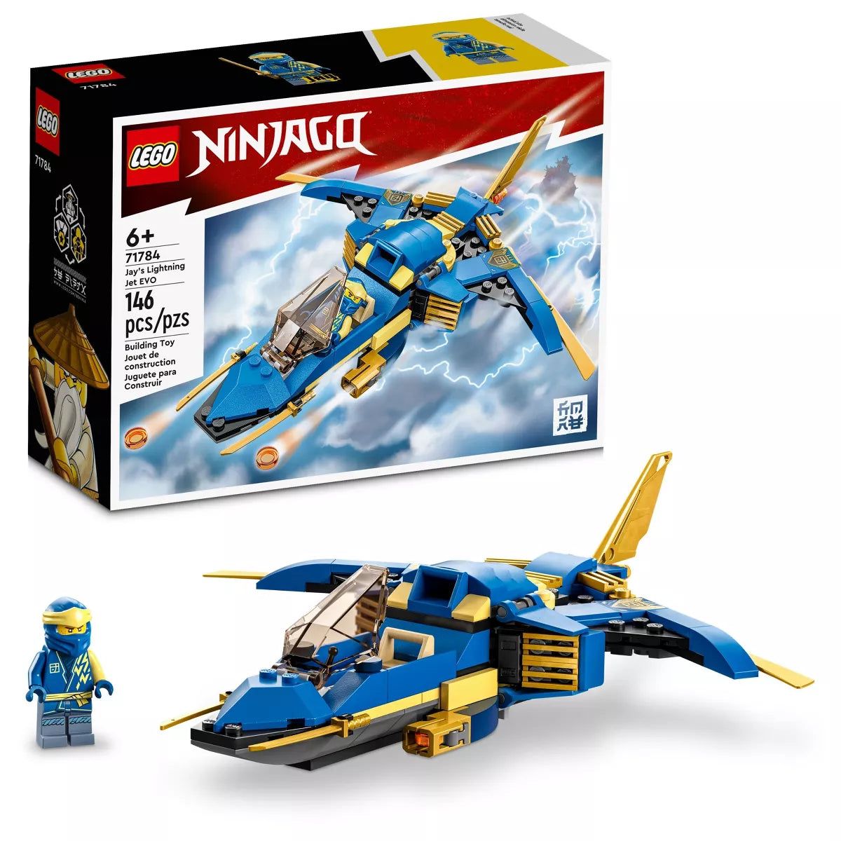 LEGO NINJAGO Jay Lightning Jet EVO Toy Plane Set (71784)